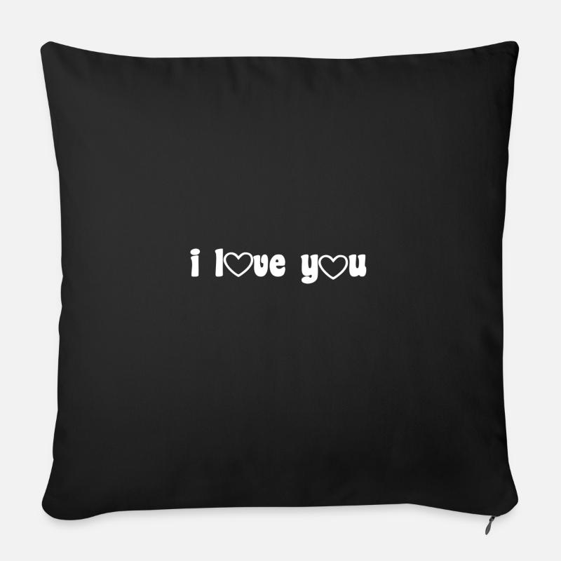 I Love You - Sofakissenbezug 45 x 45 cm - Schwarz