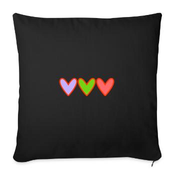 COUPLE. JUST MARRIED. Bachelorette party. VALENTINE'S DAY. LOVE. - Sofa pillowcase 17,3'' x 17,3'' (45 x 45 cm) - black - Front
