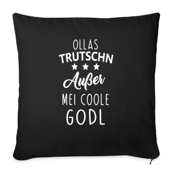 Trutschn Godl - Sofakissenbezug 45 x 45 cm - Schwarz - Vorne