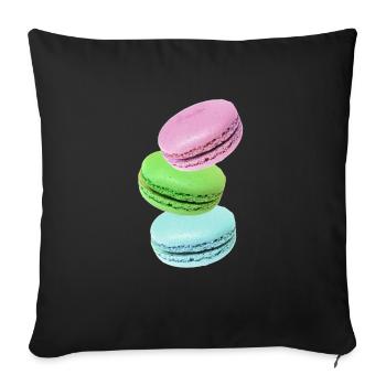 Macarons - Housse de coussin décorative 45 x 45 cm - noir - Devant