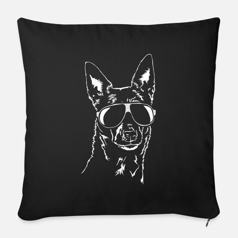 AUSTRALIAN KELPIE cool Wilsigns Hütehund Hunde - Sofakissenbezug 45 x 45 cm - Schwarz