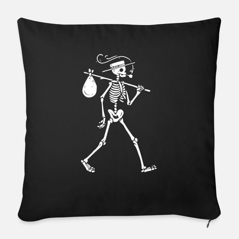 skeleton - Sofa pillowcase 17,3'' x 17,3'' (45 x 45 cm) - black