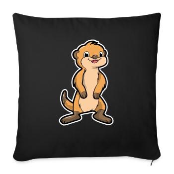 suricate - Housse de coussin décorative 45 x 45 cm - noir - Devant