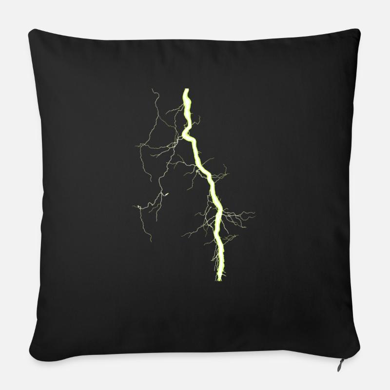 Jaune éclair - Housse de coussin décorative 45 x 45 cm - noir