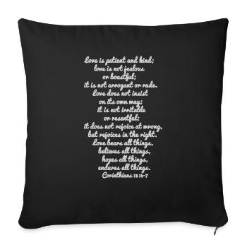 corinthians 13: 4-7 - Sofa pillowcase 17,3'' x 17,3'' (45 x 45 cm) - black - Front