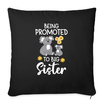 Promoted to big sister - Sofa pillowcase 17,3'' x 17,3'' (45 x 45 cm) - black - Front
