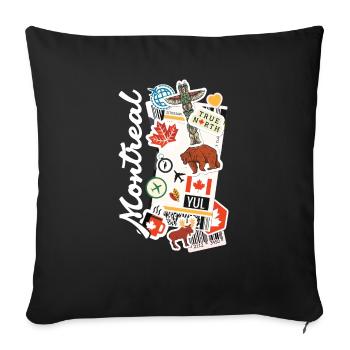 Montréal Canada True North - Housse de coussin décorative 45 x 45 cm - noir - Devant