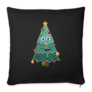 Happy Christmas Tree - Sofa pillowcase 17,3'' x 17,3'' (45 x 45 cm) - black - Front
