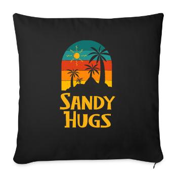 Sandy Hugs Beach Couples Ocean Lovers Voyage d’été - Housse de coussin décorative 45 x 45 cm - noir - Devant