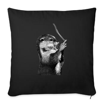 Otter - Sofakissenbezug 45 x 45 cm - Schwarz - Vorne