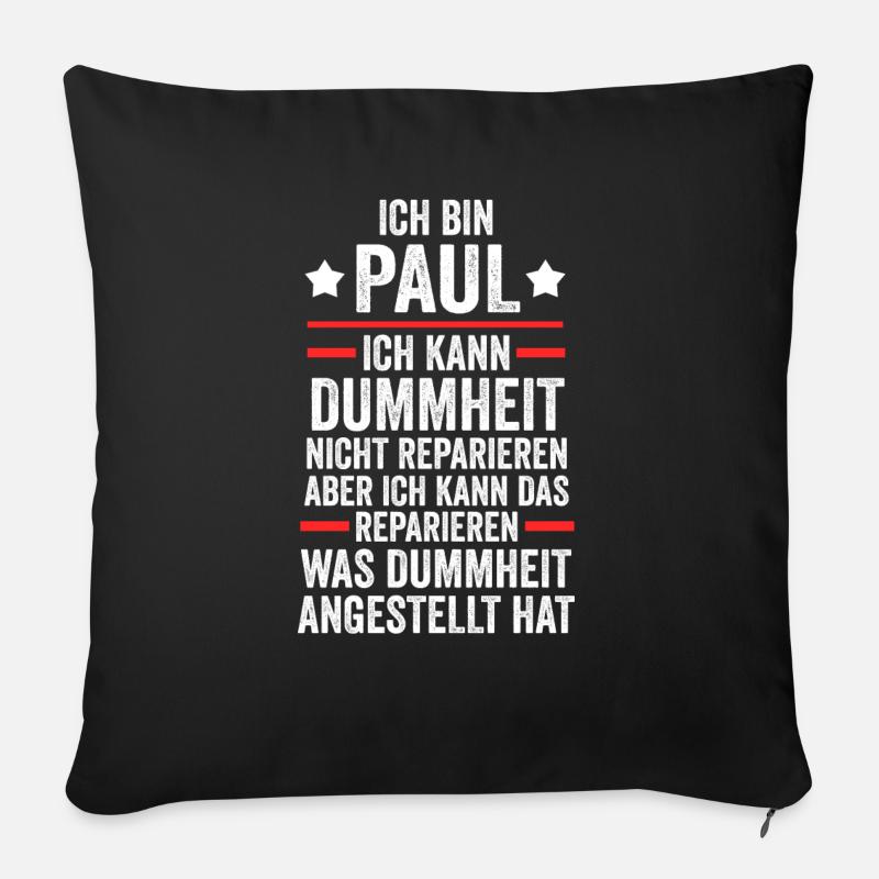 Paul - Sofakissenbezug 45 x 45 cm - Schwarz