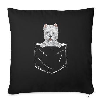 West Highland White Terrier Westie - Sofa pillowcase 17,3'' x 17,3'' (45 x 45 cm) - black - Front