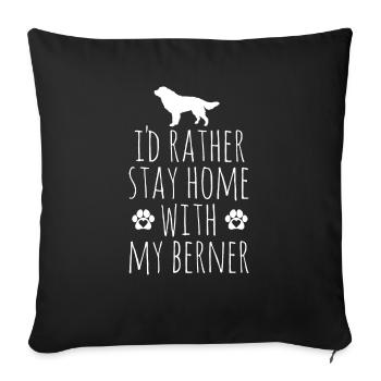 Berner Sennenhund - Sofakissenbezug 45 x 45 cm - Schwarz - Vorne