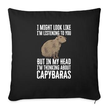Capybara Nagetier - Sofakissenbezug 45 x 45 cm - Schwarz - Vorne