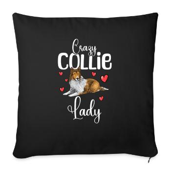 Collie à poil long Collie rugueux Chien - Housse de coussin décorative 45 x 45 cm - noir - Devant