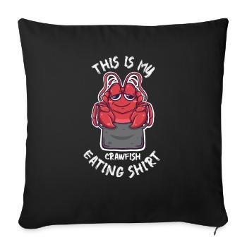 Voici ma chemise mangeuse d’écrevisses Kawaii Crayfish - Housse de coussin décorative 45 x 45 cm - noir - Devant