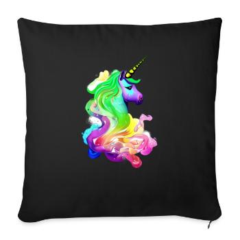 Licorne Mythique Animal Fille Licornes Licorne - Housse de coussin décorative 45 x 45 cm - noir - Devant