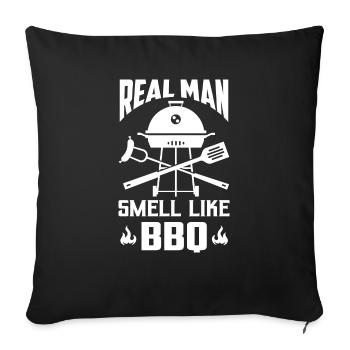 Real Man Smell Like BBQ Smoker Barbecue Grilling - Sofakissenbezug 45 x 45 cm - Schwarz - Vorne