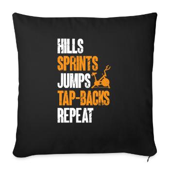 Indoor Cycling Bike Workout - Sofa pillowcase 17,3'' x 17,3'' (45 x 45 cm) - black - Front