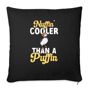 puffin puffin auke birds Lunde - Sofa pillowcase 17,3'' x 17,3'' (45 x 45 cm) - black - Front