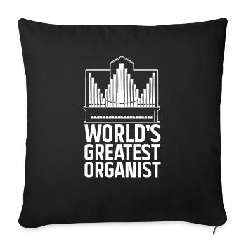 Organist: Organist, Church Organist, Organ - Sofa pillowcase 17,3'' x 17,3'' (45 x 45 cm) - black - Front