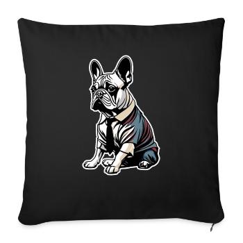 French Bulldog T Shirt Dog funny dog design Dogs - Sofa pillowcase 17,3'' x 17,3'' (45 x 45 cm) - black - Front
