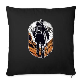 Nature & Mountain Hiking - Sofa pillowcase 17,3'' x 17,3'' (45 x 45 cm) - black - Front