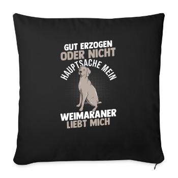 Hund Weimaraner - Sofakissenbezug 45 x 45 cm - Schwarz - Vorne