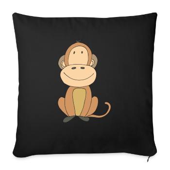 affe lustig - Sofakissenbezug 45 x 45 cm - Schwarz - Vorne
