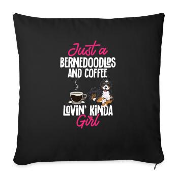 Bernedoodle Dog - Sofa pillowcase 17,3'' x 17,3'' (45 x 45 cm) - black - Front
