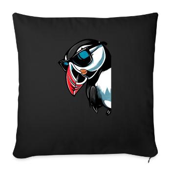 Gift for Atlantic Puffins - Sofa pillowcase 17,3'' x 17,3'' (45 x 45 cm) - black - Front