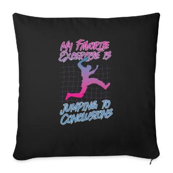 Favorite Exercise: Jumping to Conclusions: Cow Motif - Sofa pillowcase 17,3'' x 17,3'' (45 x 45 cm) - black - Front