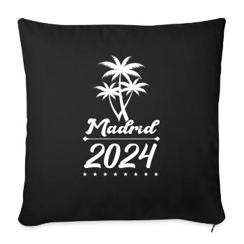 Madrid 2024 1 - Sofa pillowcase 17,3'' x 17,3'' (45 x 45 cm) - black - Front