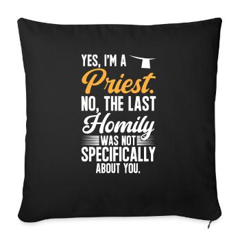 Priest Catholic Christian priest - Sofa pillowcase 17,3'' x 17,3'' (45 x 45 cm) - black - Front