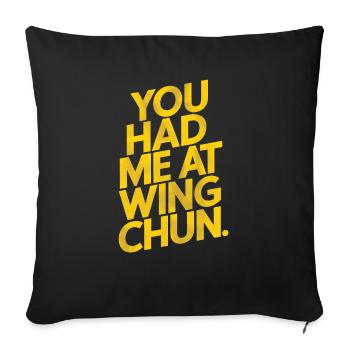 Wing Chun Kampfsport Geschenk - Sofakissenbezug 45 x 45 cm - Schwarz - Vorne