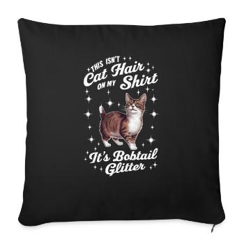 Katze American Bobtail Geschenk - Sofakissenbezug 45 x 45 cm - Schwarz - Vorne