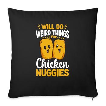 Chicken Nugget Lover Chicken Nuggets - Sofa pillowcase 17,3'' x 17,3'' (45 x 45 cm) - black - Front