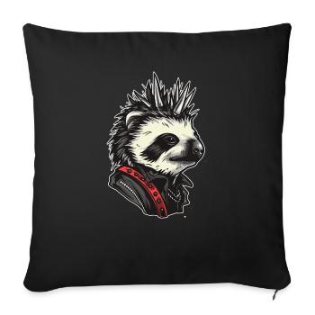 Paresseux punk cool - Housse de coussin décorative 45 x 45 cm - noir - Devant
