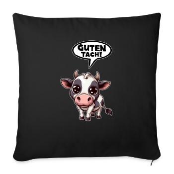 vache bon tach drôle dicton drôle drôle - Housse de coussin décorative 45 x 45 cm - noir - Devant