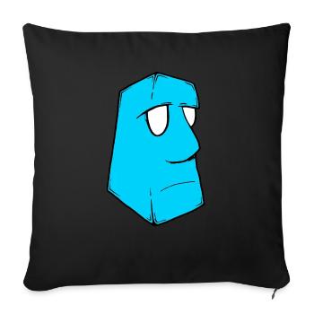 Moai Structure Blue - Sofa pillowcase 17,3'' x 17,3'' (45 x 45 cm) - black - Front