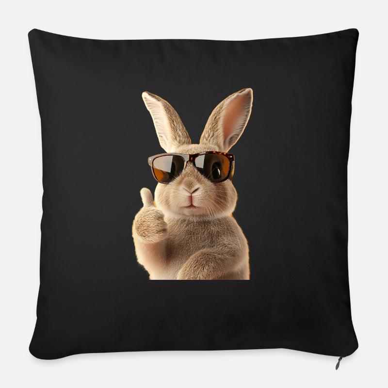 Süße Osterhase - Sofakissenbezug 45 x 45 cm - Schwarz