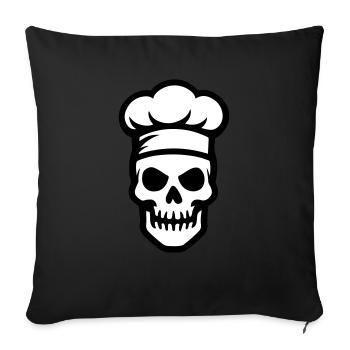 Chef Skeleton Chef Chef Hat - Sofa pillowcase 17,3'' x 17,3'' (45 x 45 cm) - black - Front