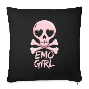 Emo Girl! - Sofa pillowcase 17,3'' x 17,3'' (45 x 45 cm) - black - Front