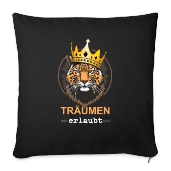 03 Tiger Traumen erlaubt - Sofakissenbezug 45 x 45 cm - Schwarz - Vorne