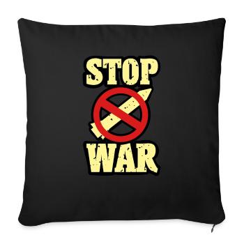 Contre la guerre - Housse de coussin décorative 45 x 45 cm - noir - Devant