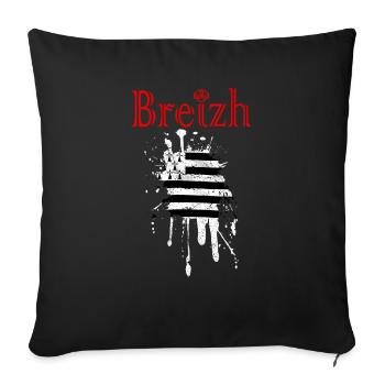 Drapeau Breton - Housse de coussin décorative 45 x 45 cm - noir - Devant
