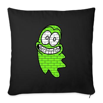 Geist an der Wand | Gespenst, Halloween - Sofakissenbezug 45 x 45 cm - Schwarz - Vorne
