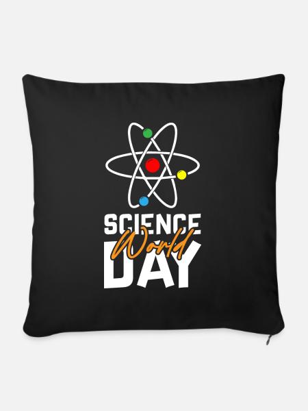 Science World Day - Sofakissenbezug 45 x 45 cm - Schwarz