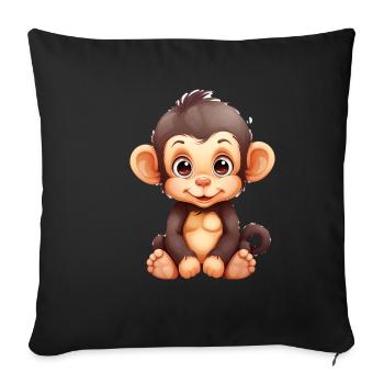 Cute Chimpanzee Baby - Sofakissenbezug 45 x 45 cm - Schwarz - Vorne