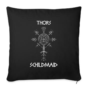 Thor Schildmaid Wikinger Runen Geschenk - Sofakissenbezug 45 x 45 cm - Schwarz - Vorne